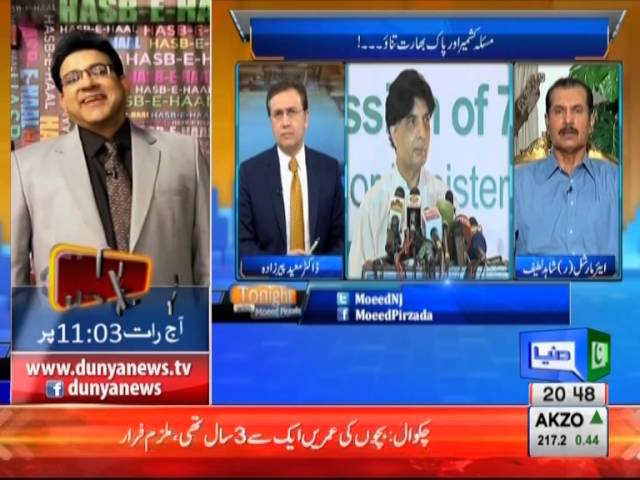 Tonight With Moeed Pirzada: Analysis on Indo Pak Relations !!!